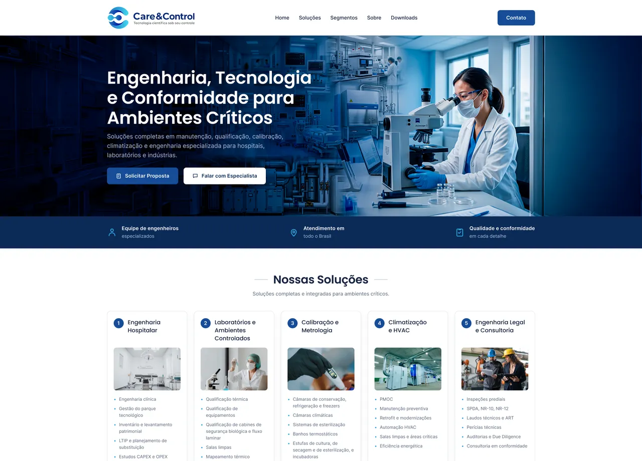 Print da home do site Care&Control