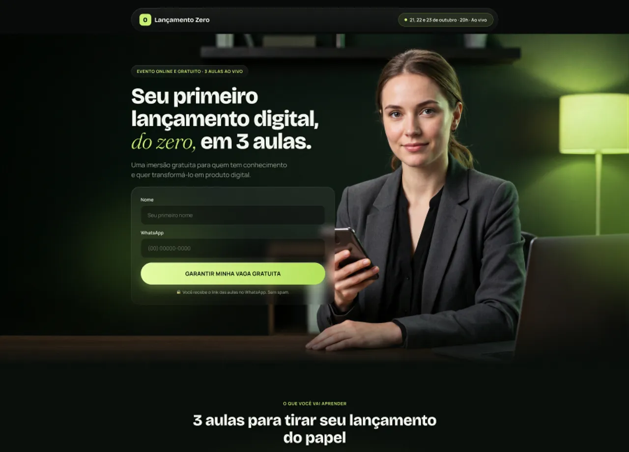 Print da home do projeto Imersão Lançamento Zero